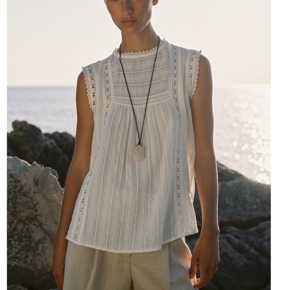 Zara Linen bermuda shorts, light beige, size Small, never worn - Picture 2 of 8